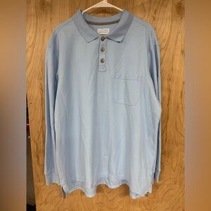 Duluth Trading Light Blue LS Half Button Polo Work Shirt Size X-Large Men's EUC